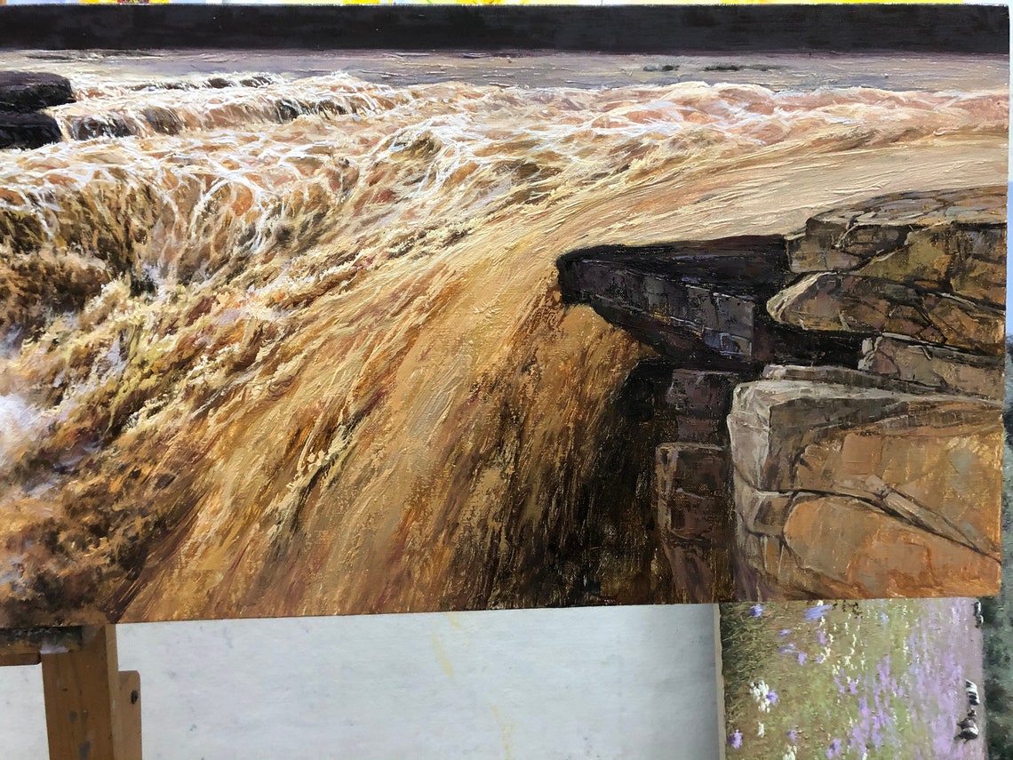 Yellow River Rapids Muddy Golden Waterfall Rushing Current Poster - Image 4