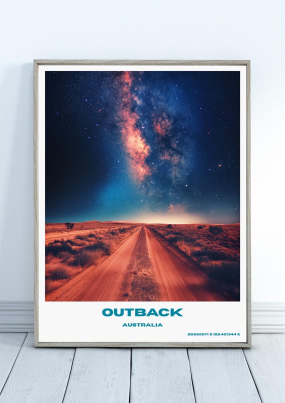 Outback Travel Poster, Australia Home Decor