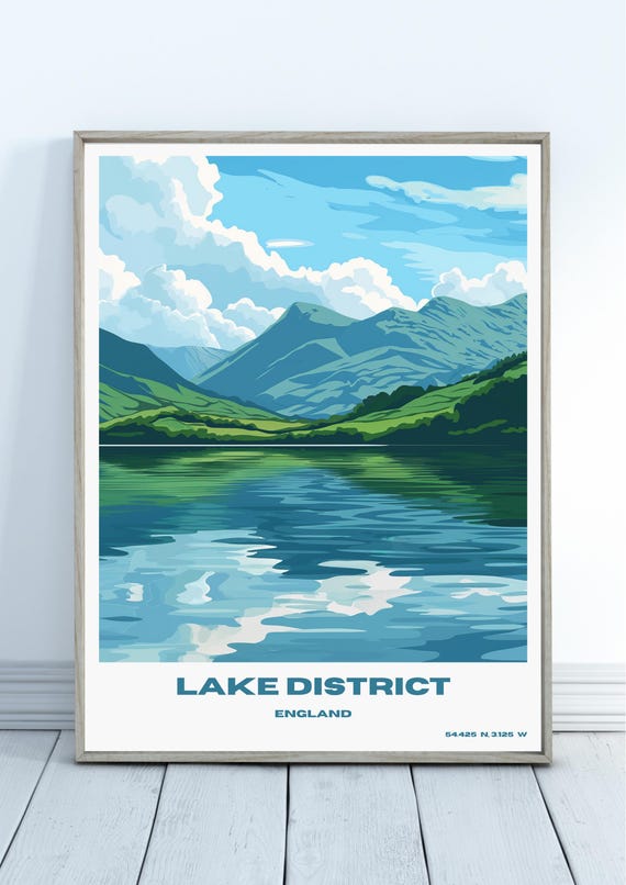Lake District Travel Print Wall Decor Poster Nature Landscape Art Home Gift For Lovers