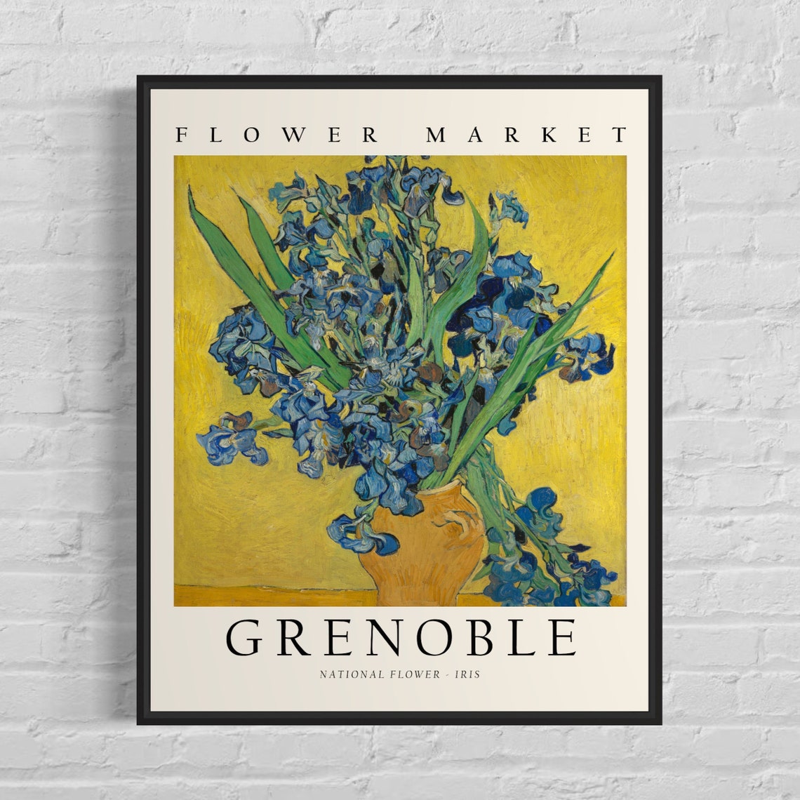 Grenoble Flower Market Impressionist Iris Still Life Art Poster