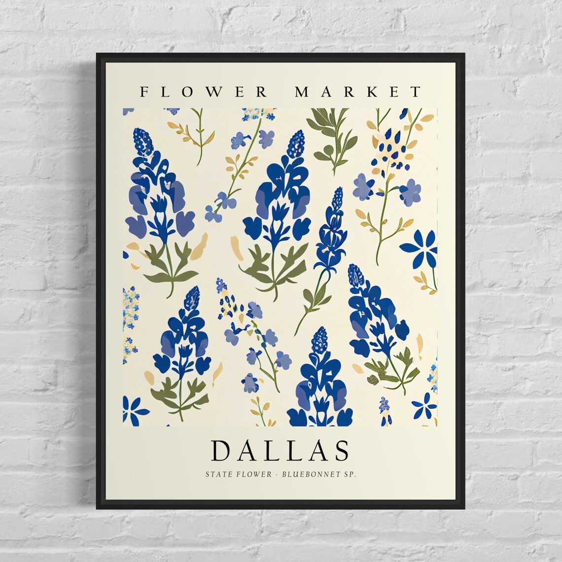 Dallas Texas Wildflower Market Art Print