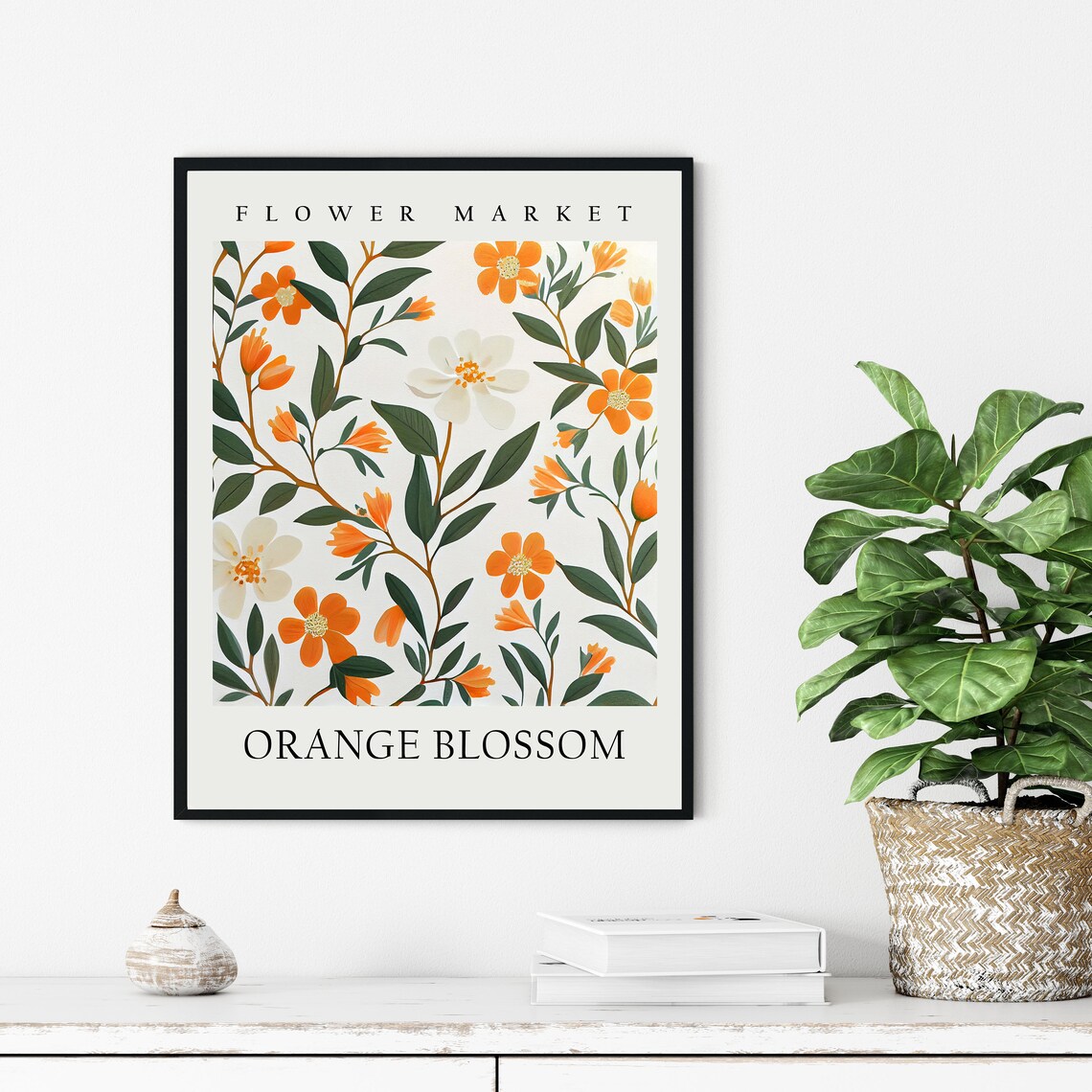 Orange Blossom Tangerine Citrus Botanical Flower Market Art Print - Image 3