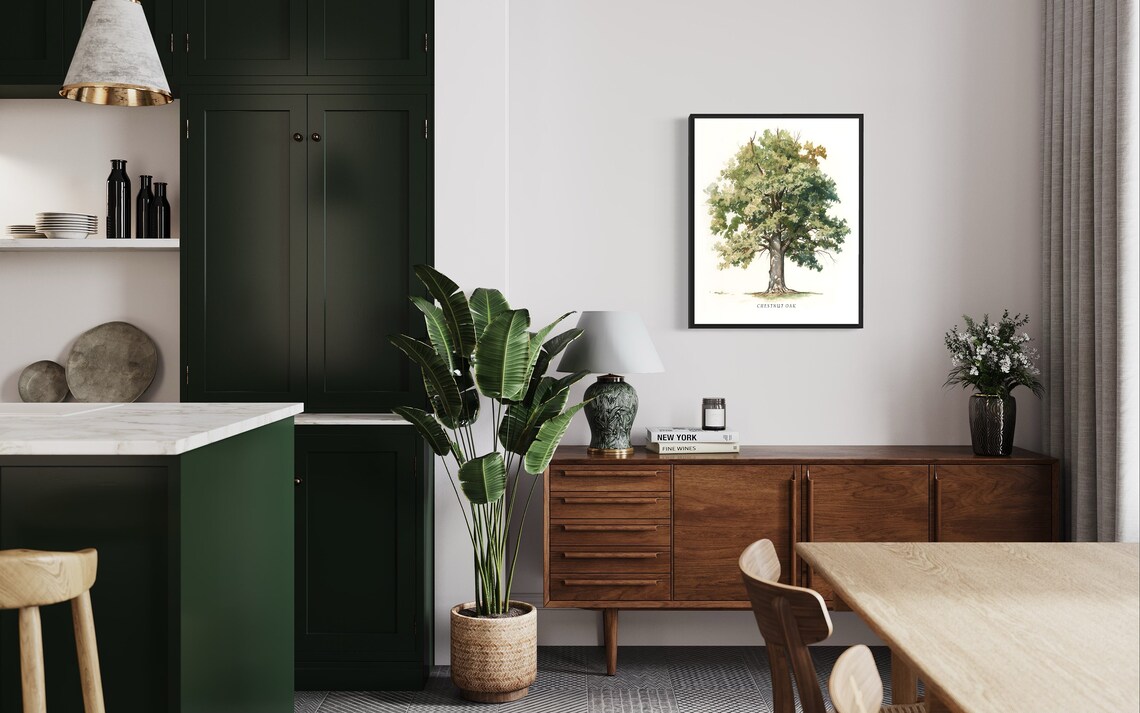 Chestnut Oak Tree Art Print, Nature Wall Art - Image 2