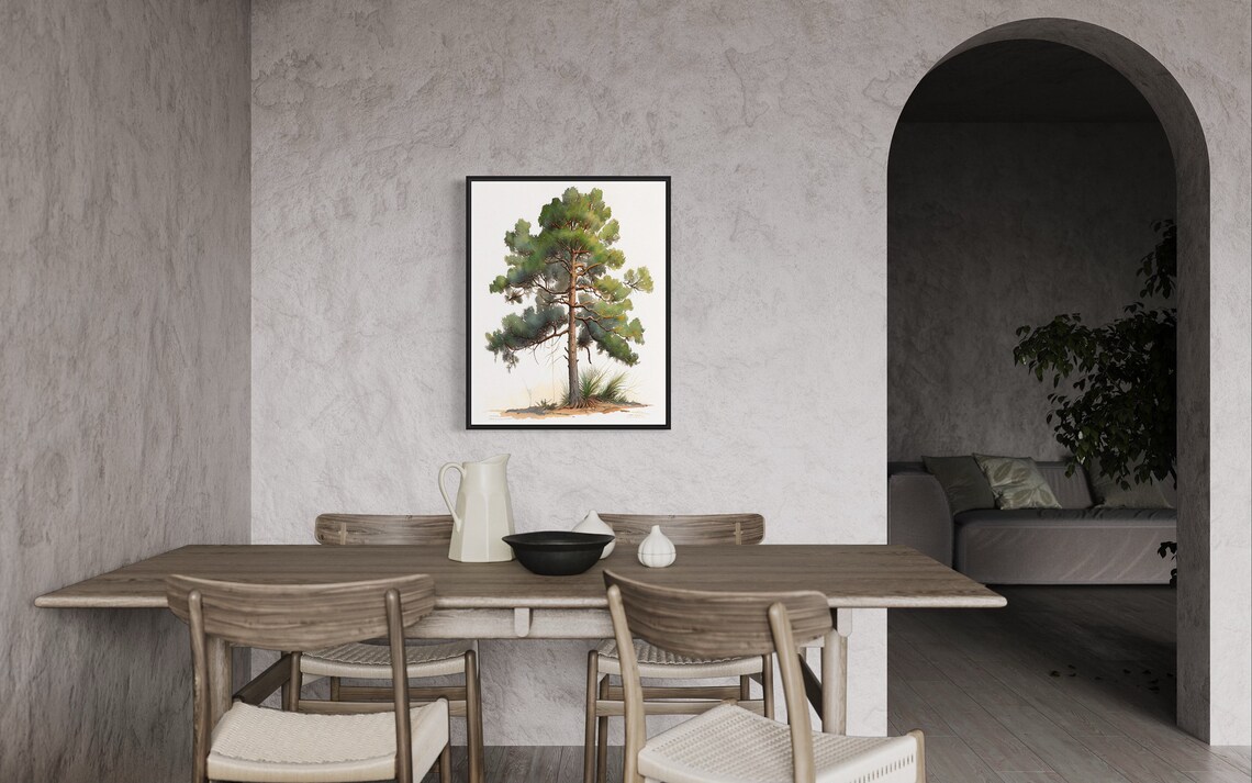 Loblolly Pine Tree Art Print, Nature Landscape - Image 3