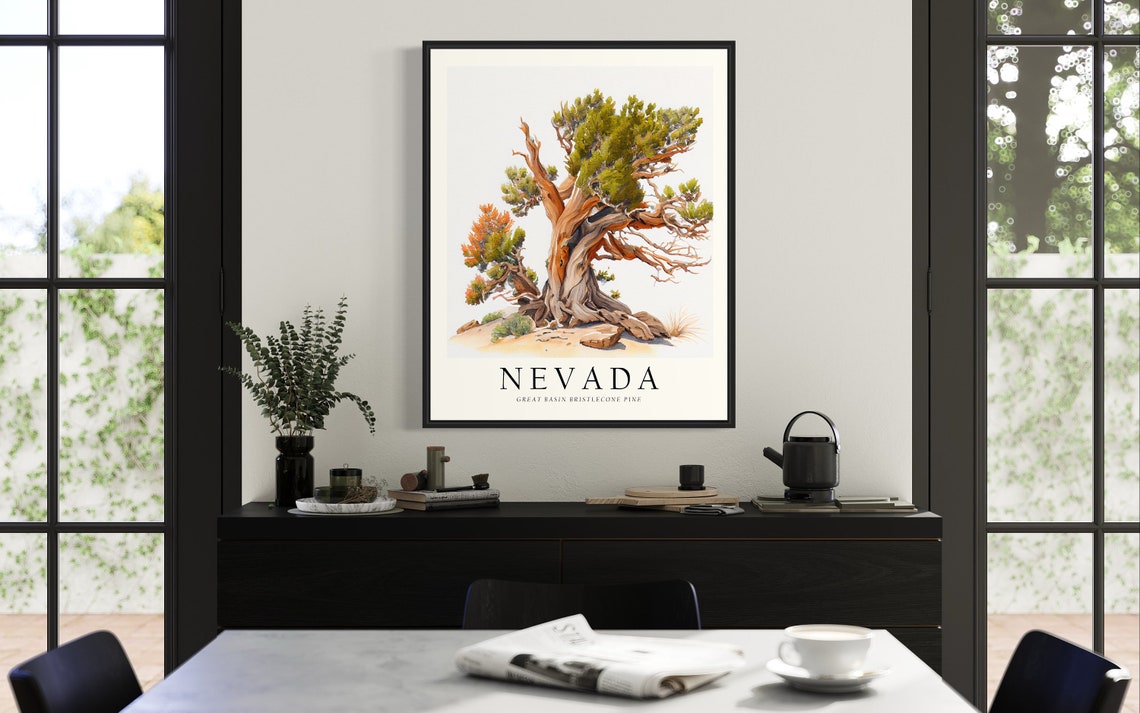 Nevada Great Basin Bristlecone Pine Desert Watercolor Tree Poster - Image 2