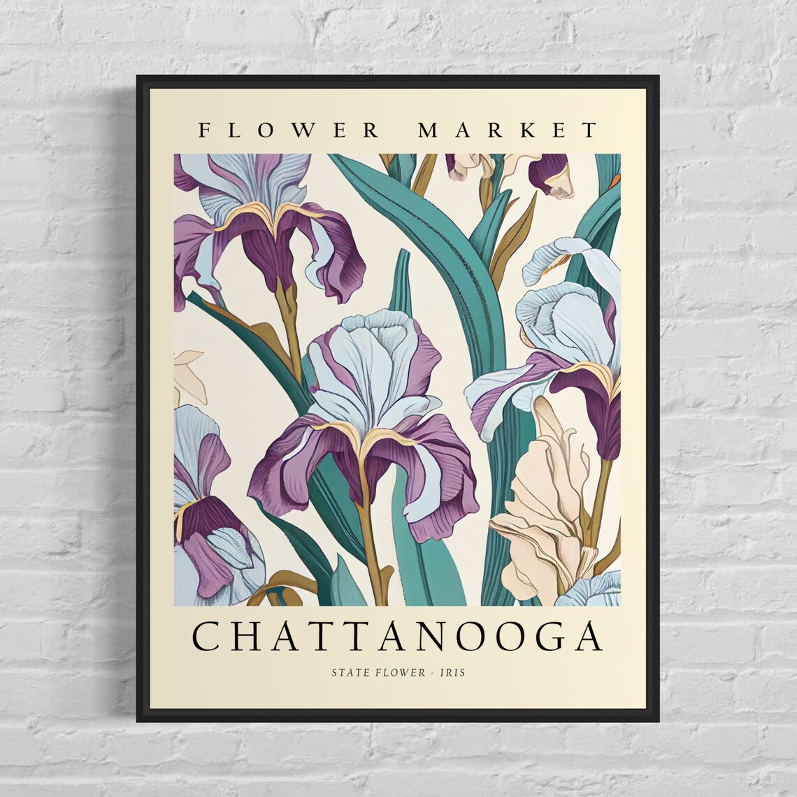 Chattanooga Tennessee Wild Flower Market Purple Iris Bloom Poster