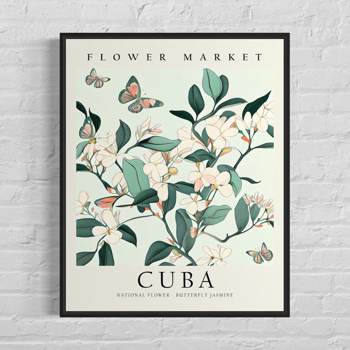 Cuba Flower Market Butterfly Jasmine Art Print