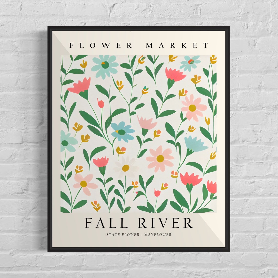 Fall River Massachusetts Mayflower Floral Flower Market Wall Art