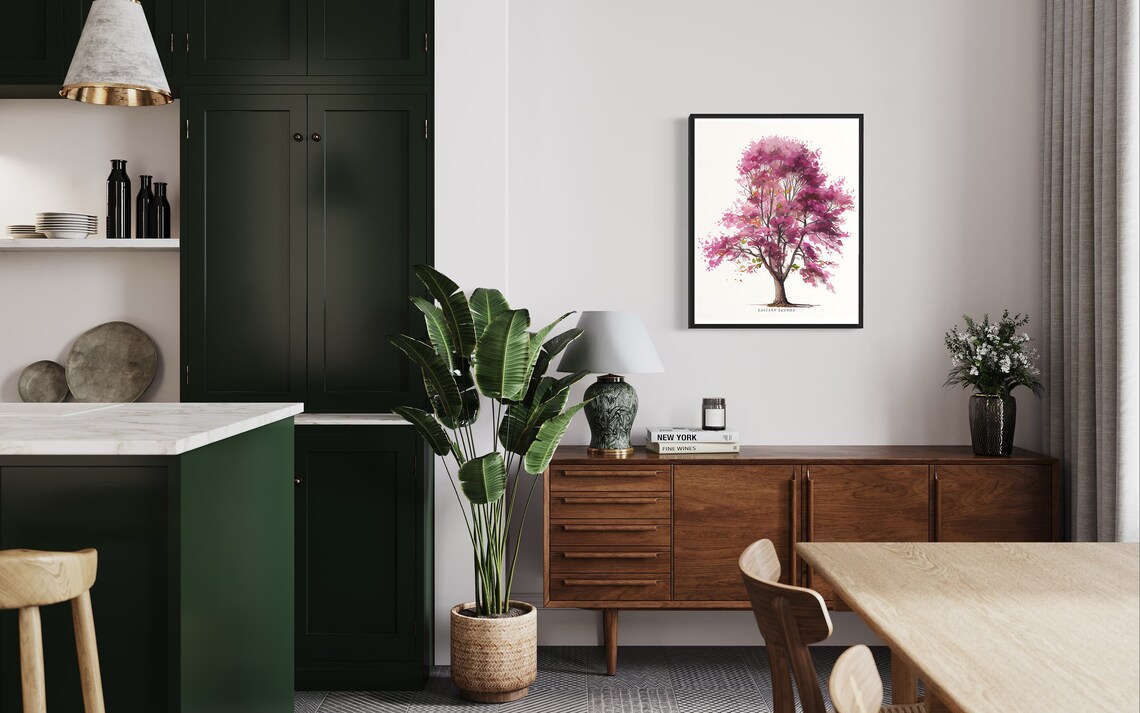 Eastern Redbud Tree Art Print, Botanical Wall Decor - Image 2