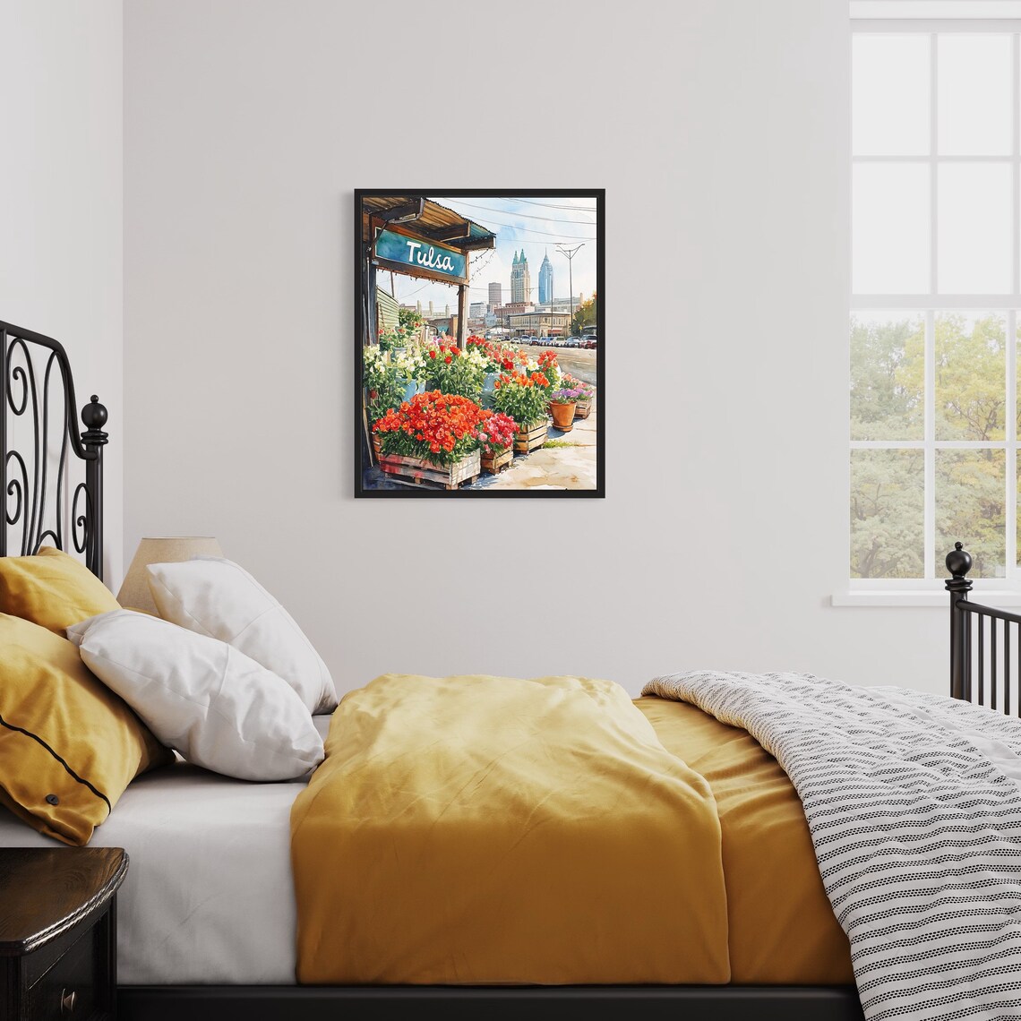 Tulsa Flower Market Neutral Botanical Art Print - Image 3