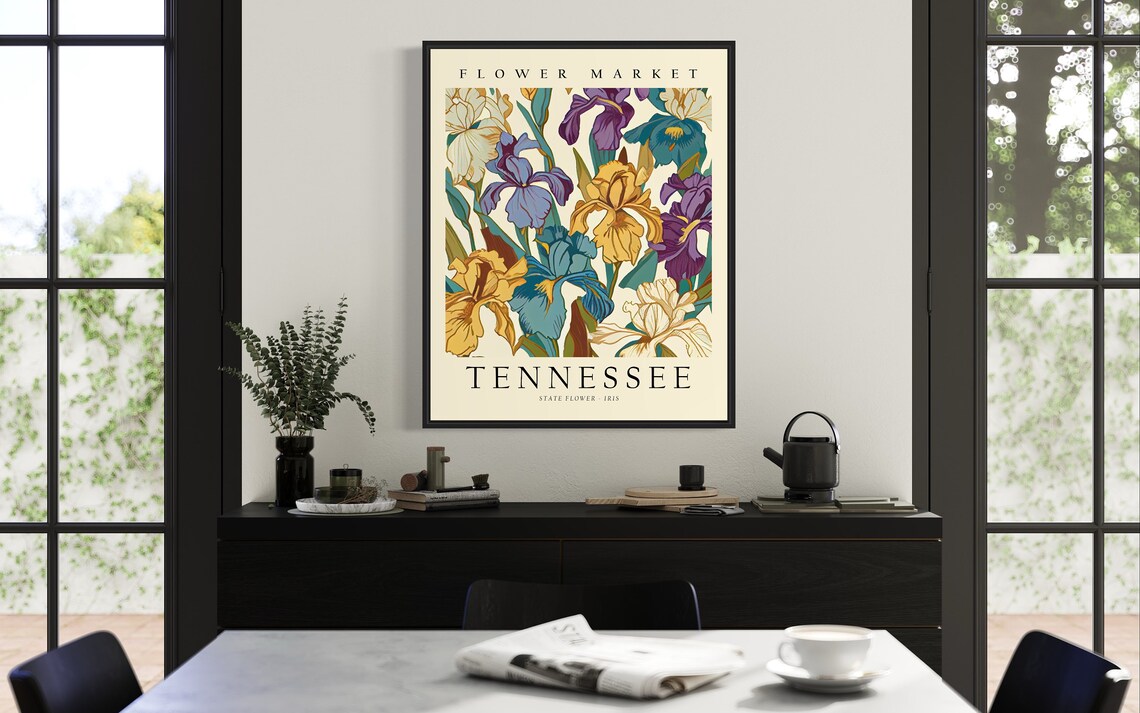 Tennessee State Flower Iris Botanical Art Print - Image 2