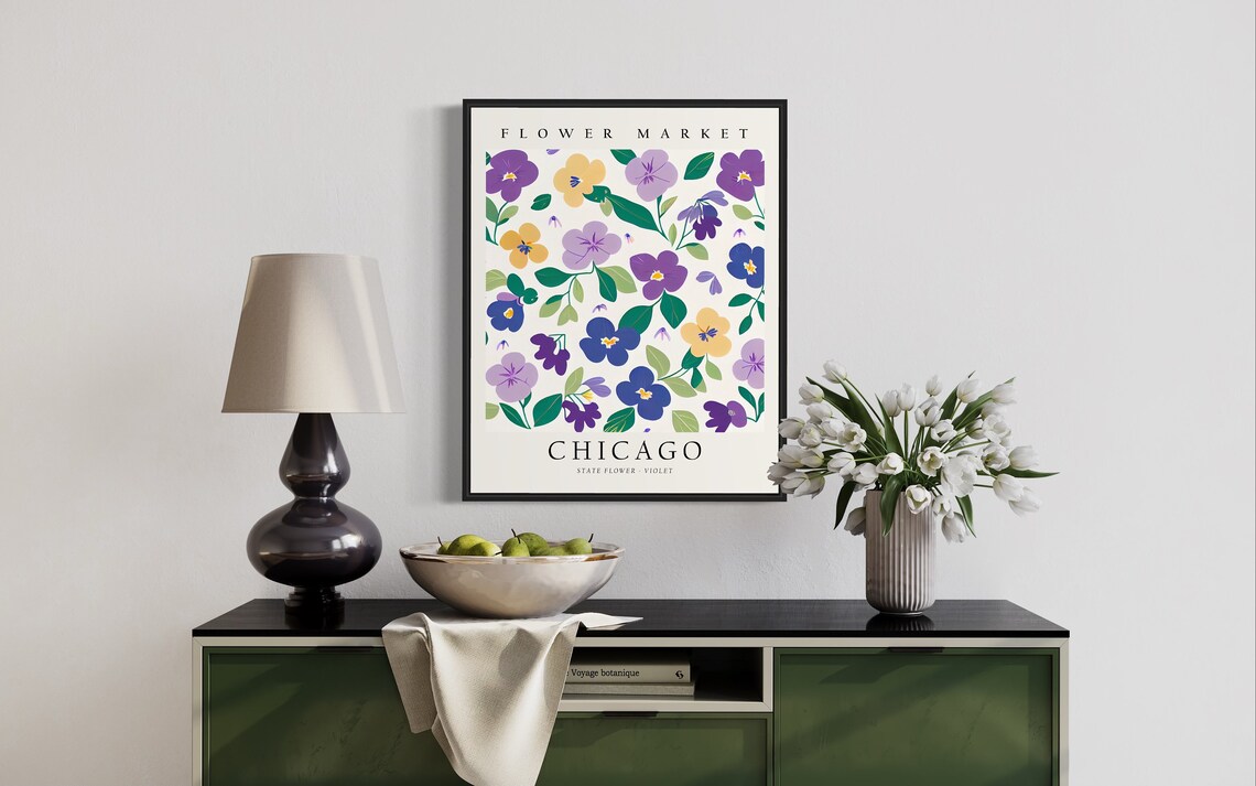 Chicago Illinois Wild Flower Market Art Print - Image 3