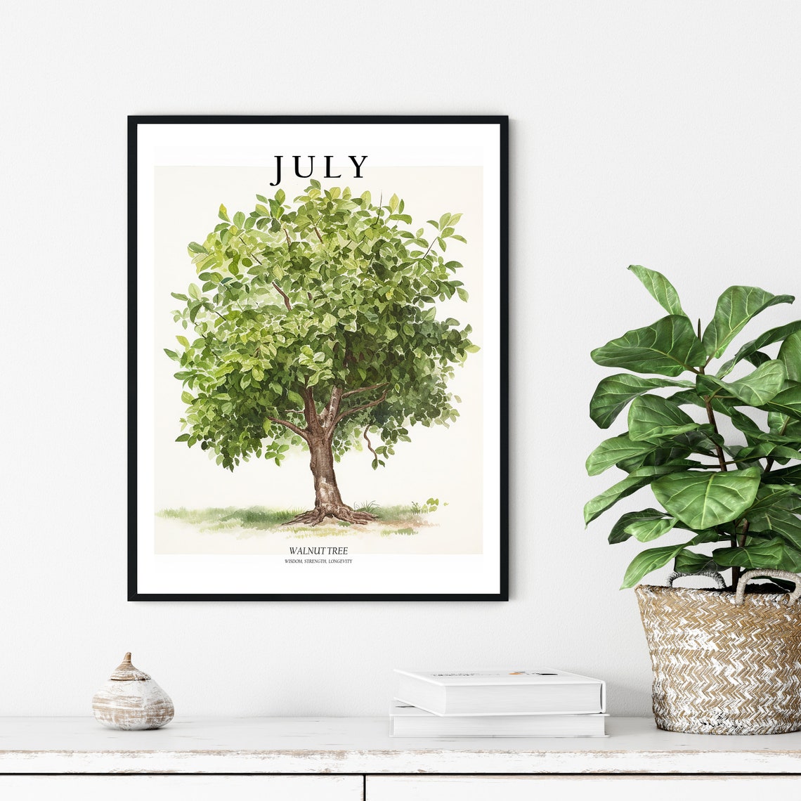 July Tree Month Walnut Tree Art Print Walnut Tree Wall Art Poster - Image 3