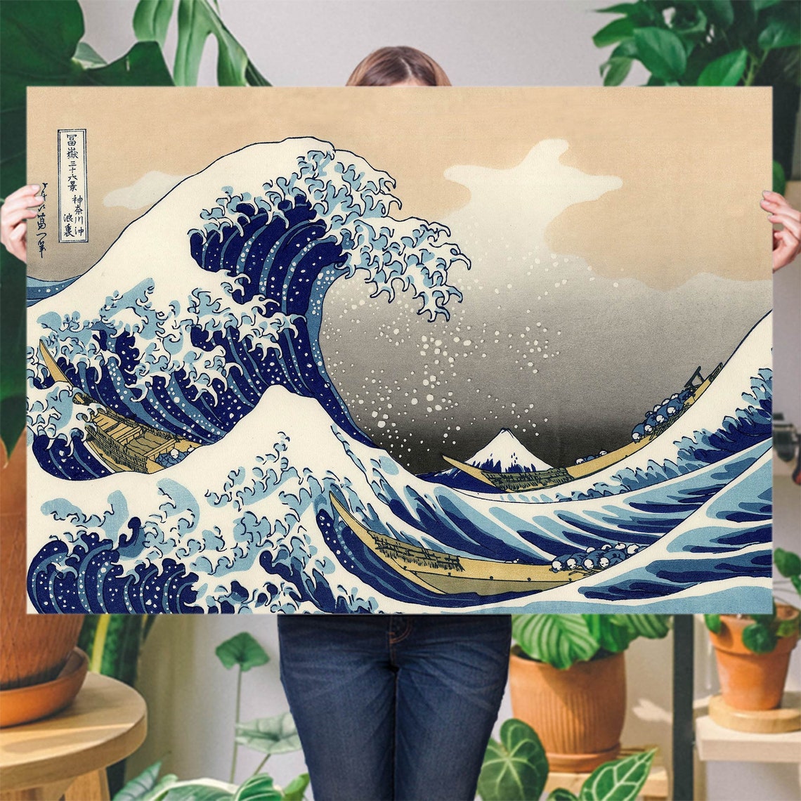 Katsushika Hokusai Great Wave Vintage Japanese Woodblock Poster - Image 3