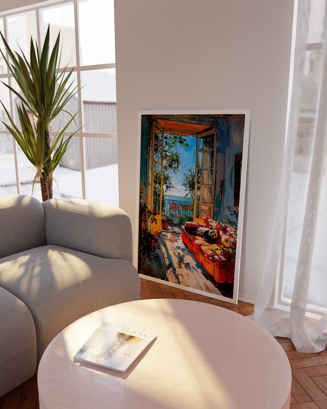 Panda Maximalist Kitchen Bar Drawing Art Print - Image 7