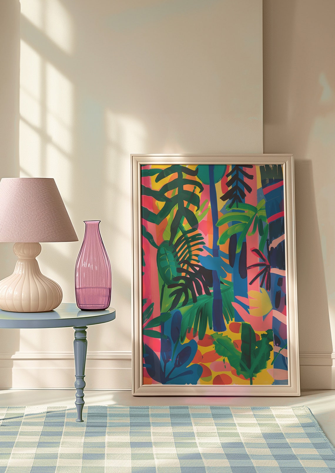 Colorful Electric Jungle Canopy Banana Leaves Vibrant Modern Poster - Image 9