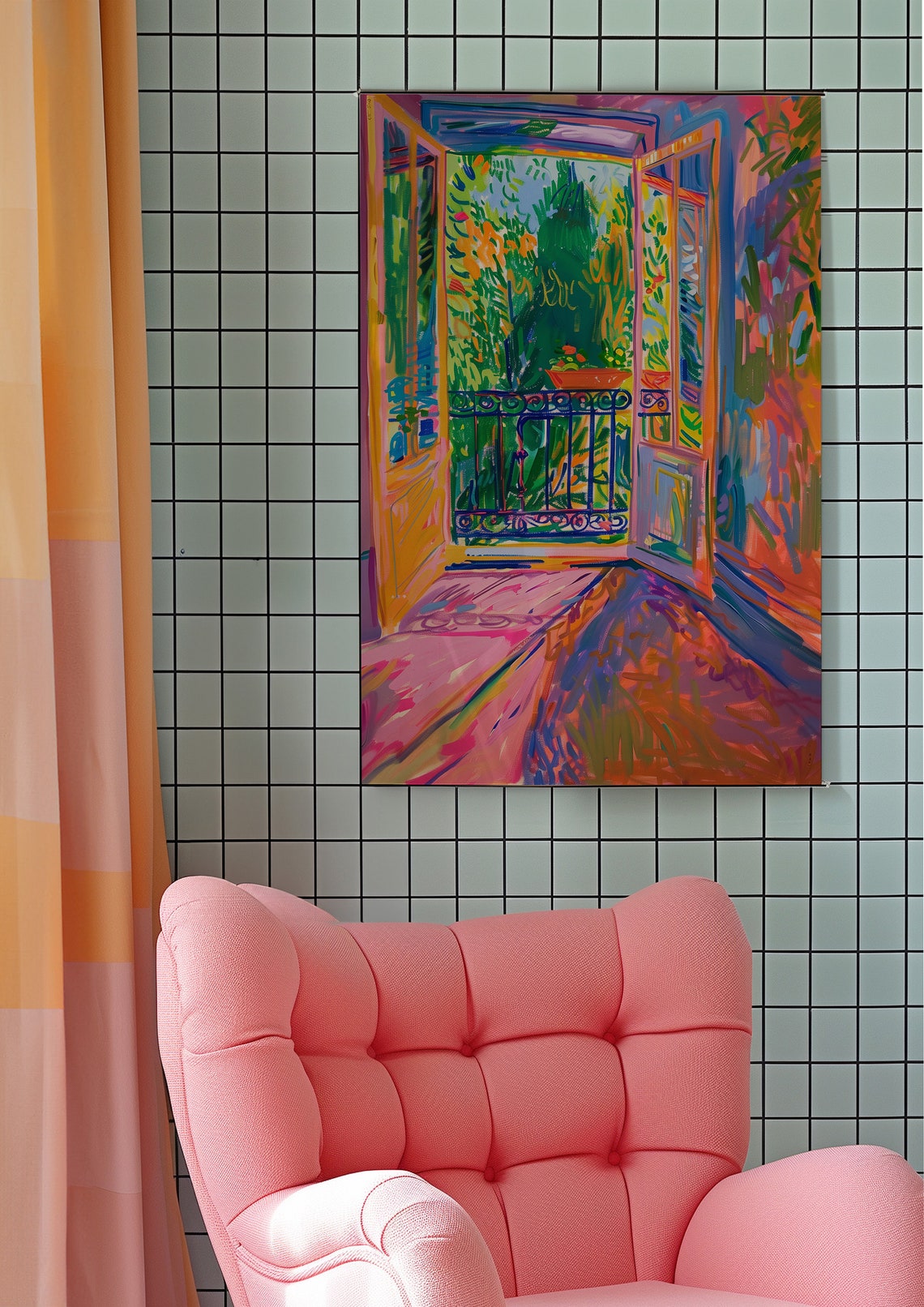 Open Balcony Doors Overlooking Garden Fauvist Impressionist Poster - Image 6