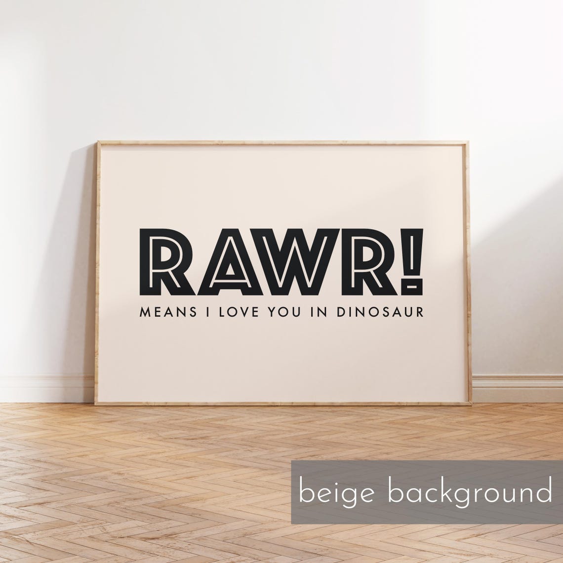 Rawr Means I Love You in Dinosaur Black Kids Typography Poster - Image 3