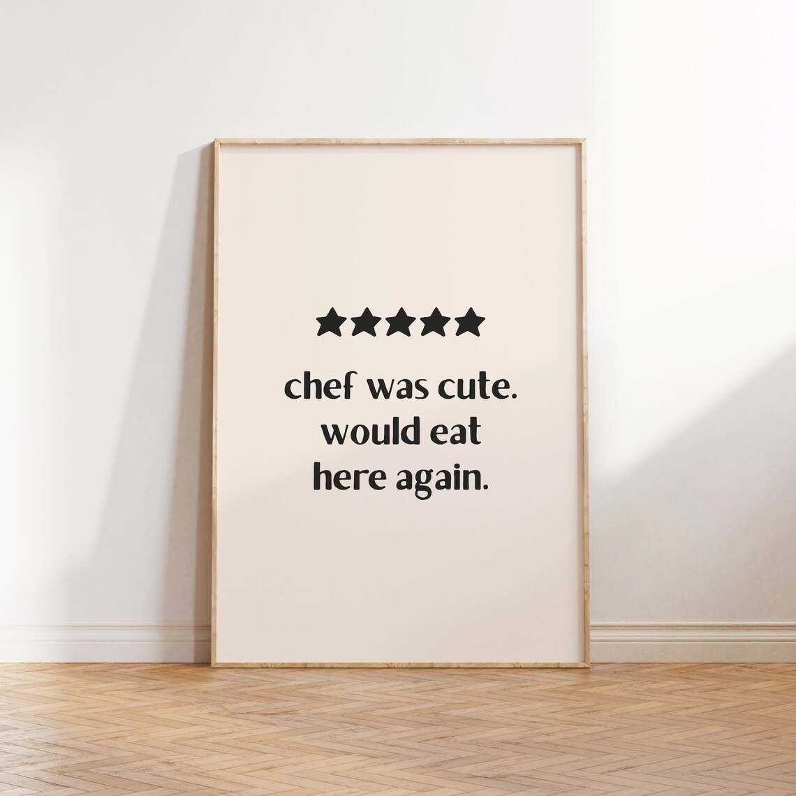 Chef Was Cute 5 Star Review Black Kitchen Wall Art Print Home Decor And Poster For Kitchen Art - Image 4