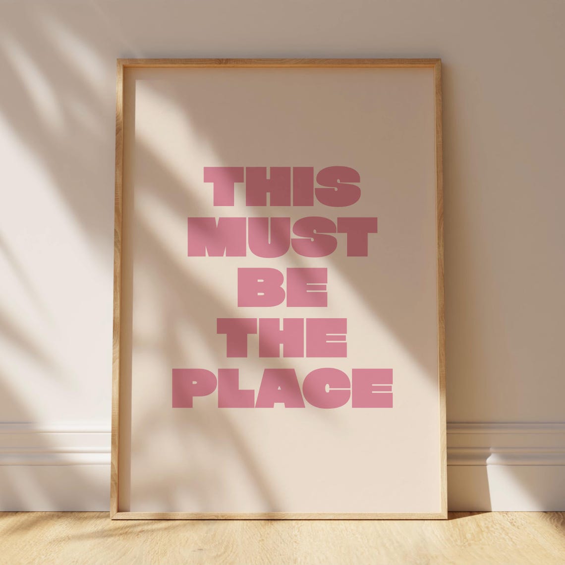 This Must Be the Place Pink Bold Welcome Sign Typography Poster - Image 3