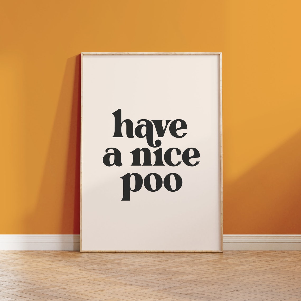 Have a Nice Poo Cheeky Funny Black Typography Bathroom Poster