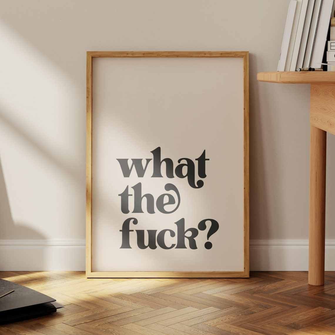 What the Fuck Question Mark Bold Cheeky Serif Typography Wall Art