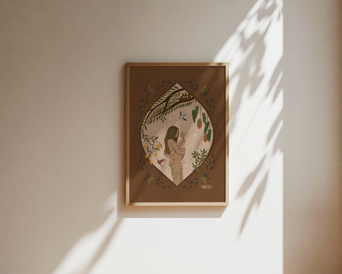 Mother Nature Art Print, Boho Motherhood Poster - Image 2