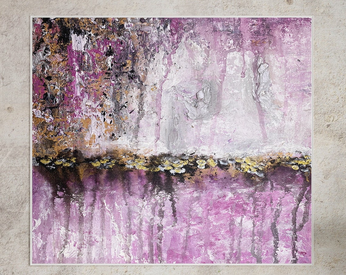 Magenta Purple White Drip Waterfall Abstract Vertical Poster - Image 3