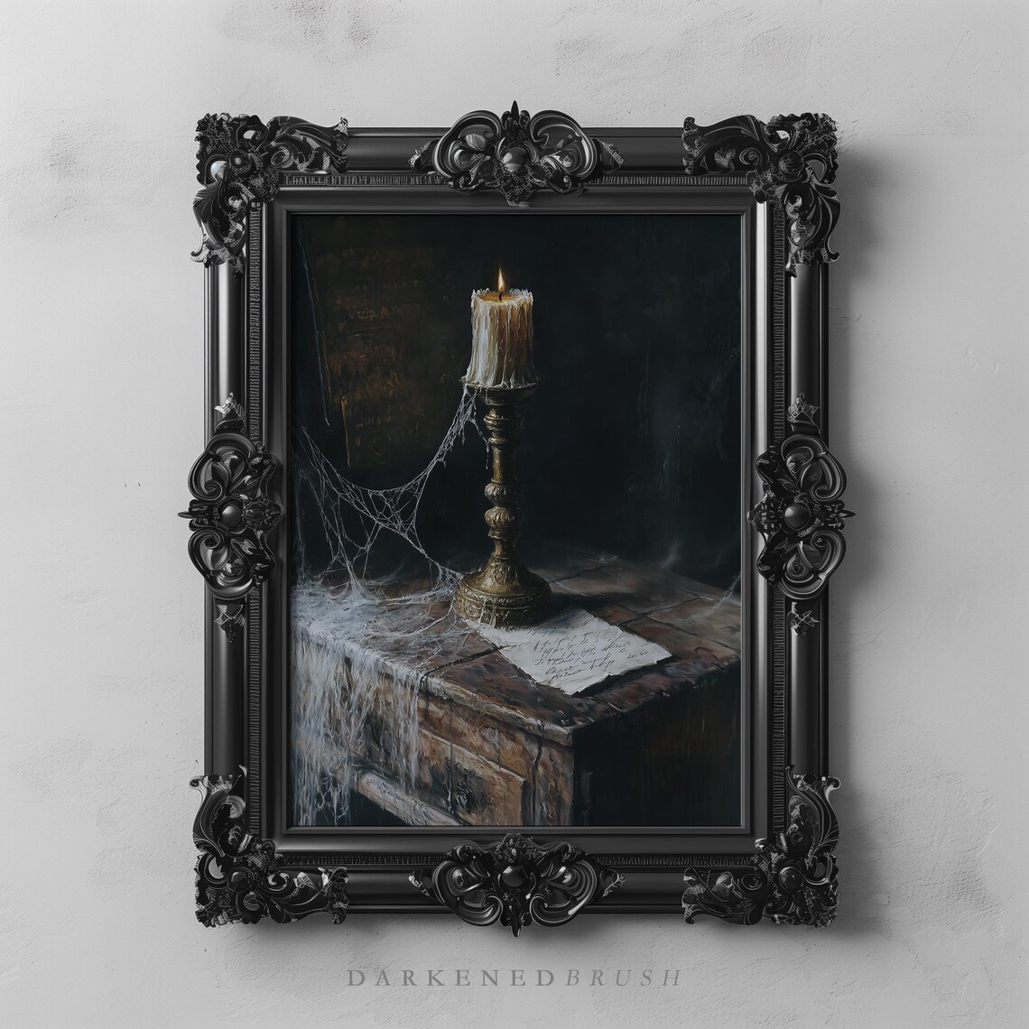 Haunted Forgotten Letter Gothic Candle Art Print