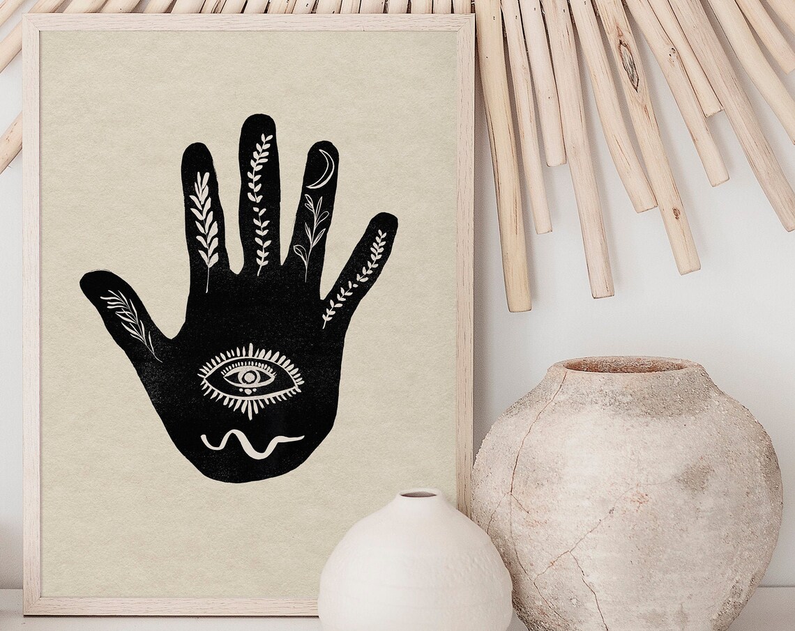 Bohemian Mystical Hand All Seeing Eye Art Print