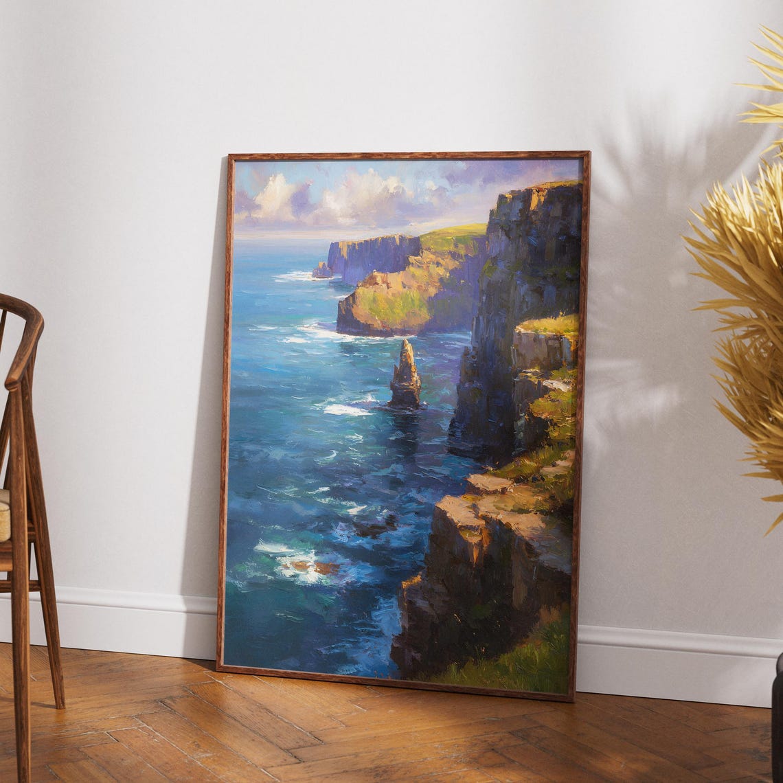 Cliffs of Moher Ireland Dramatic Sea Cliffs Oil Painting Poster
