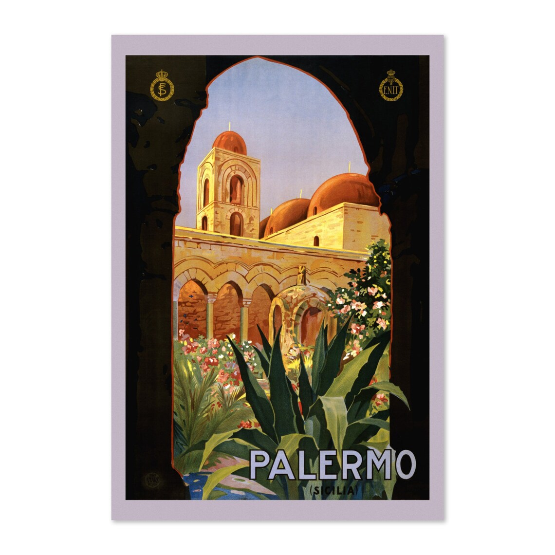 Palermo Sicily Vintage Travel Poster Art Print