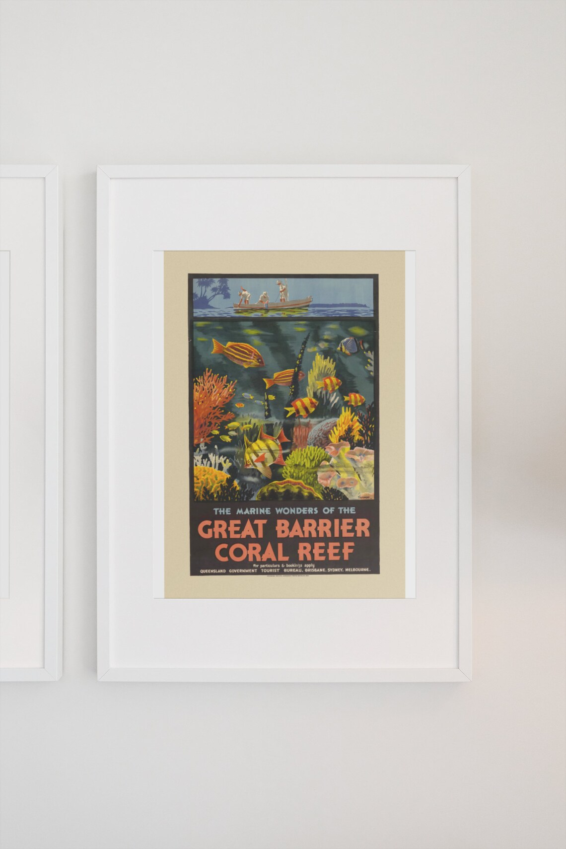 Great Barrier Coral Reef Marine Wonders Vintage Travel Poster - Image 3