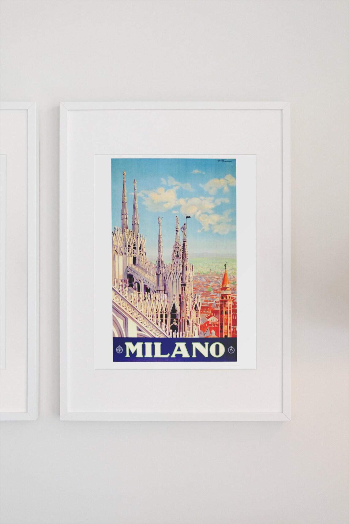 Milano Italy Duomo Cathedral Spires Vintage Italian Travel Poster - Image 3