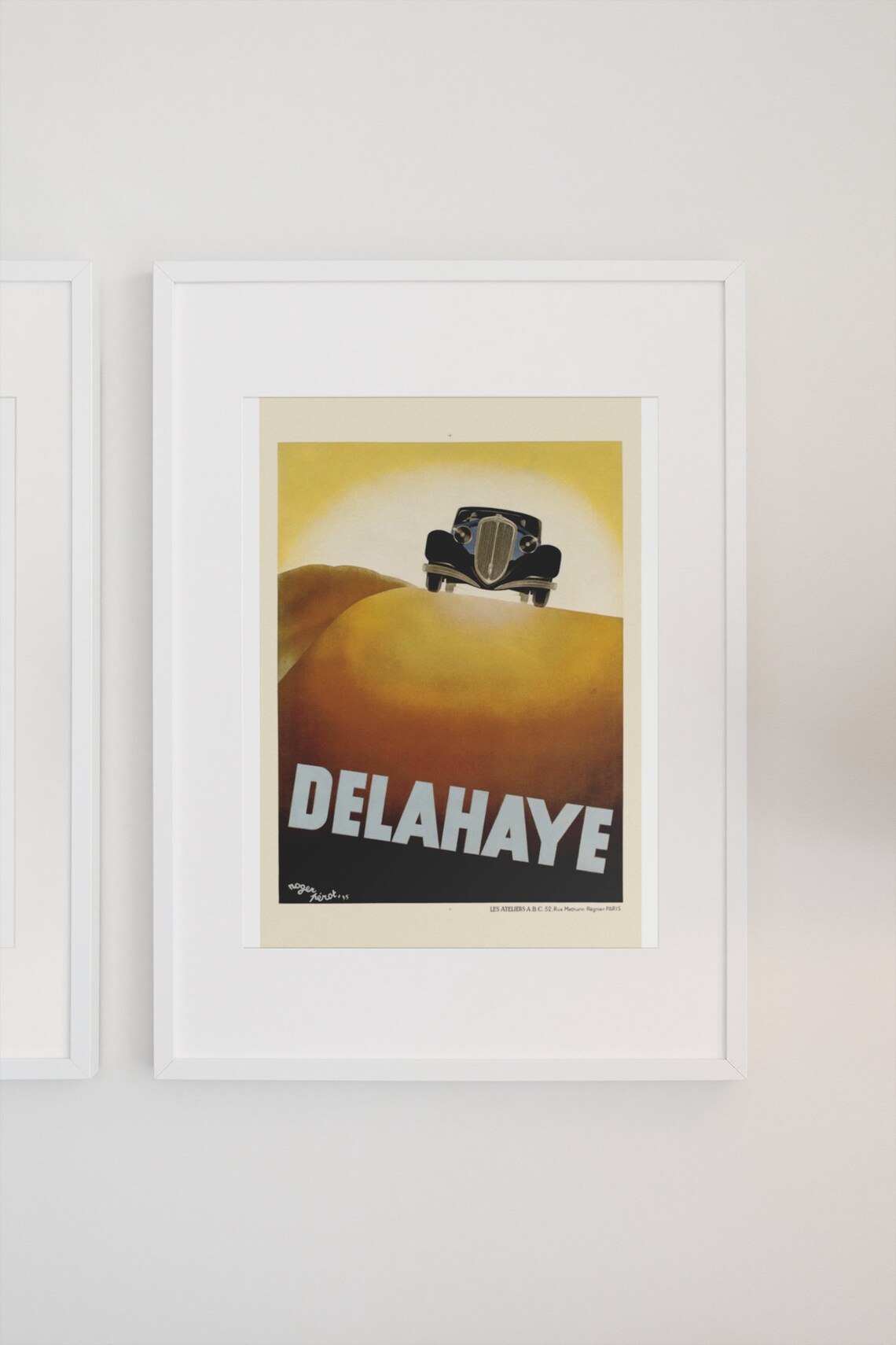 Delahaye 1935 Vintage French Automobile Art Deco Style Poster - Image 3