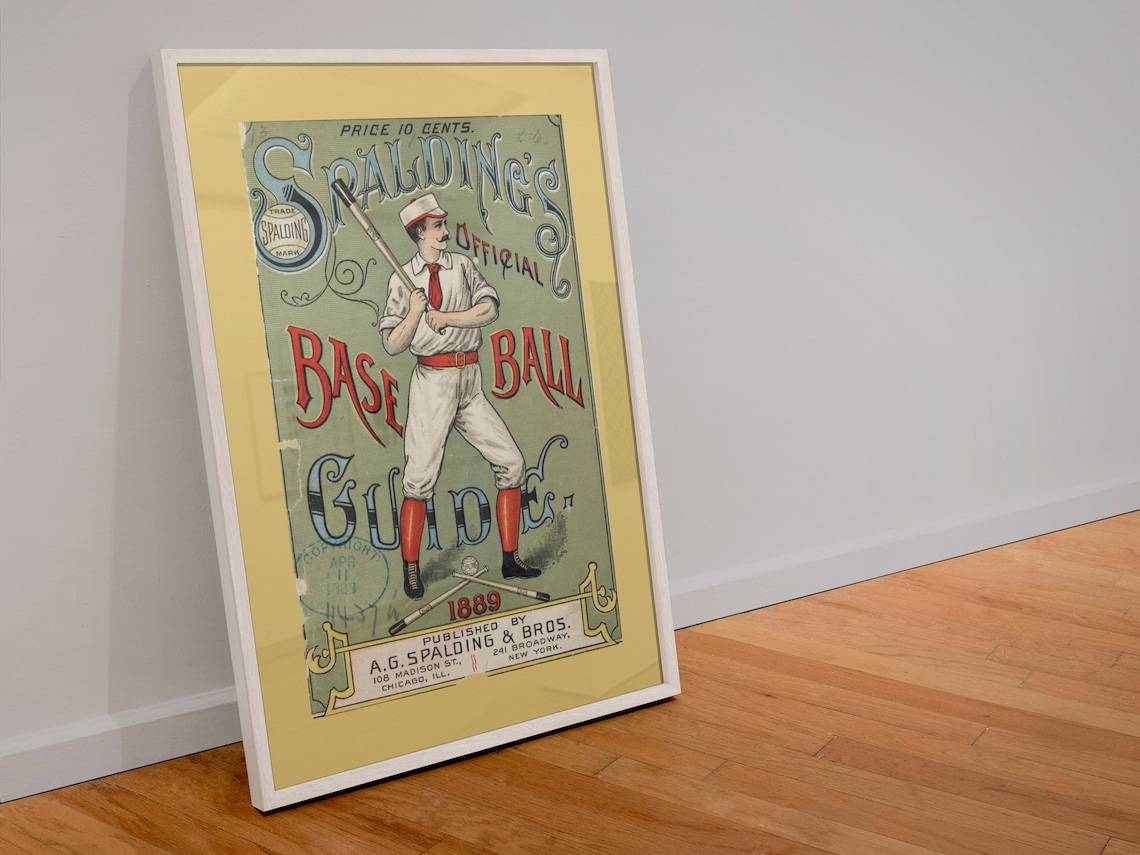 1889 Spaldings Official Base Ball Guide Vintage Sports Poster - Image 4