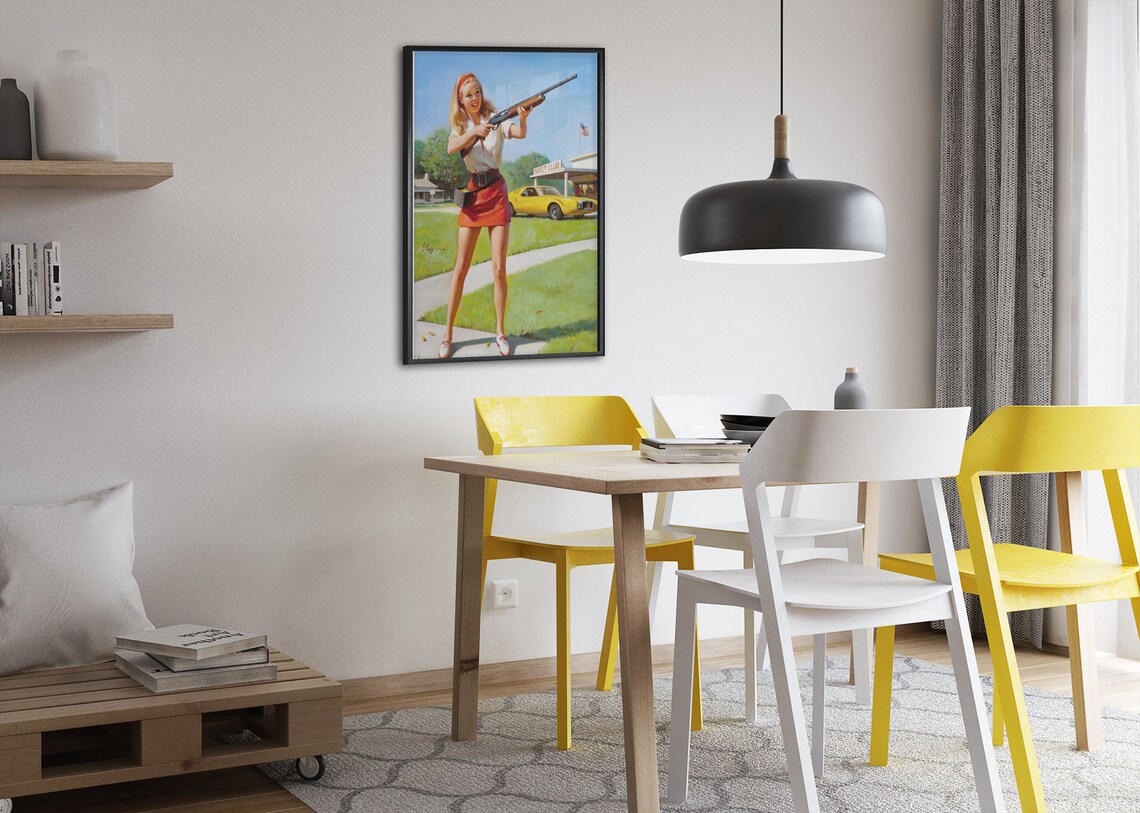 Gil Elvgren Skeet Club Shotgun Shooting Pin-Up Americana Poster - Image 2