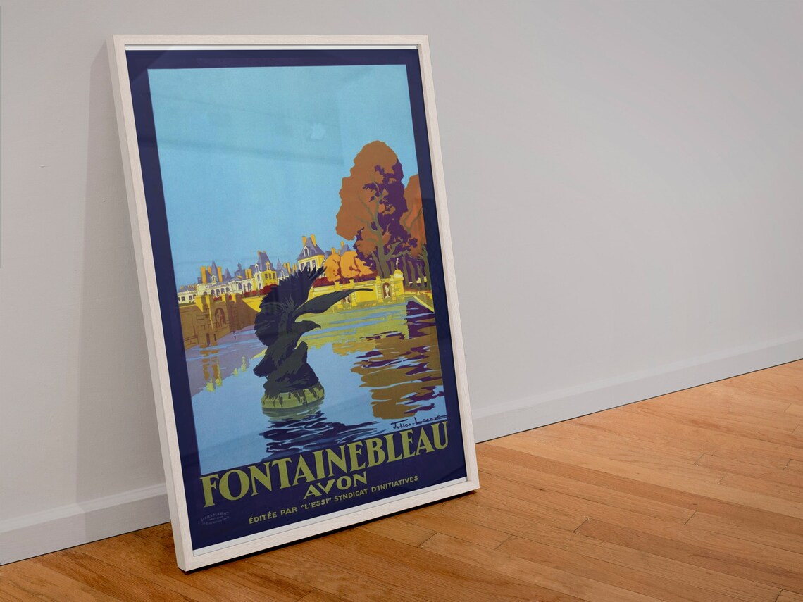 Fontainebleau Avon Vintage French Railway Travel Decor Wall Art - Image 4