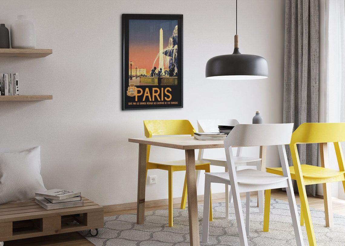 Paris Place de la Concorde Sunset French Railway Travel Poster - Image 2