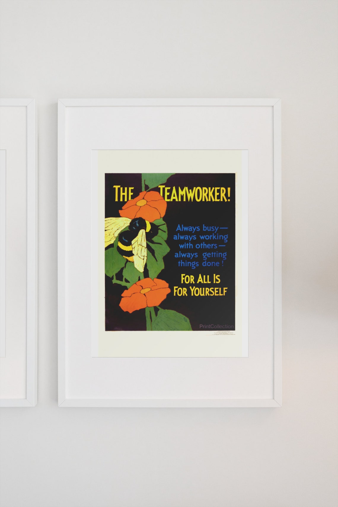 The Teamworker Bee 1920s Business Vintage Motivational Poster - Image 3