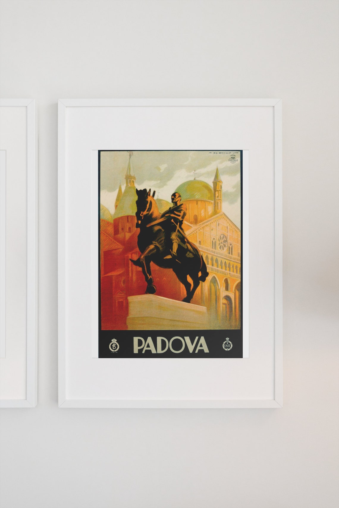 Padova Vintage Italian Travel Poster Gattamelata Equestrian Statue - Image 3