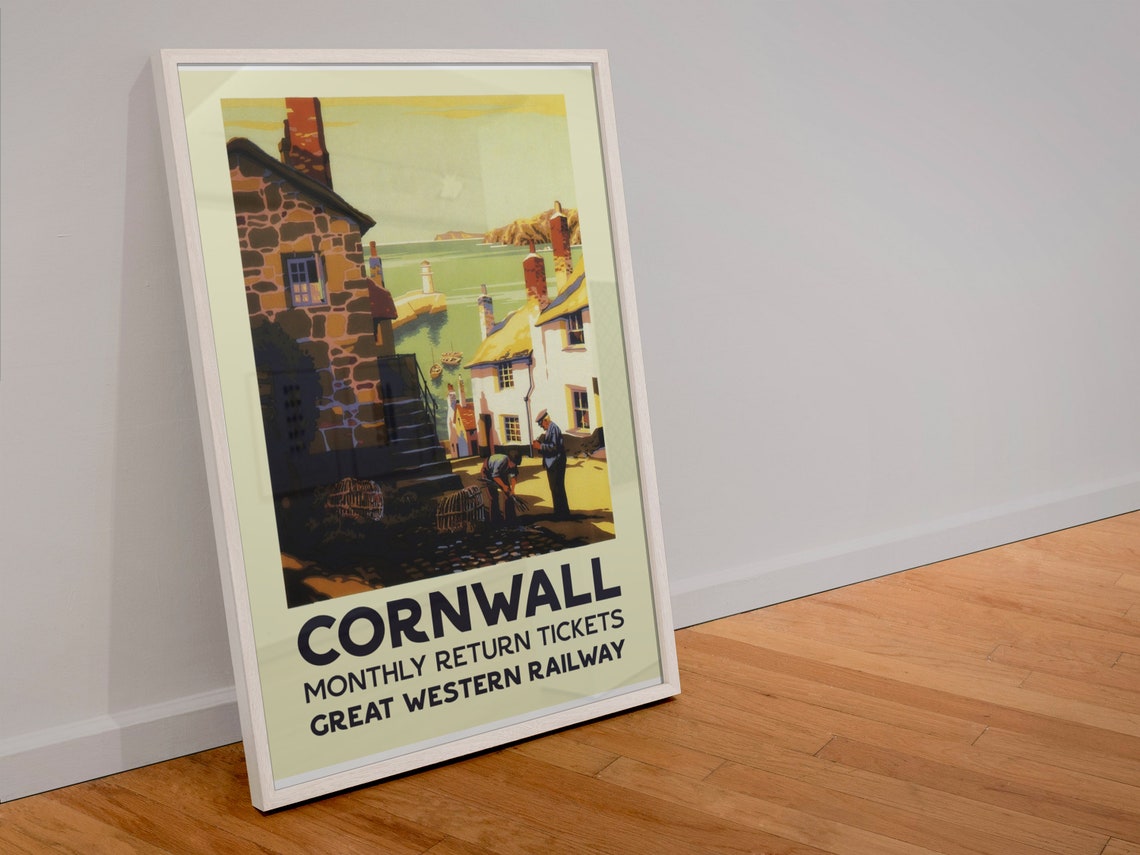 Cornwall Fishing Village Harbor Great Western Railway Poster - Image 4
