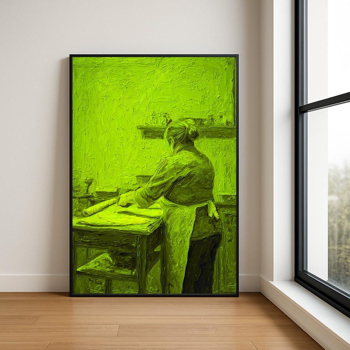 High Resolution Working Woman Oil Painting