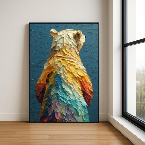 Colorful Bear Wall Art Print