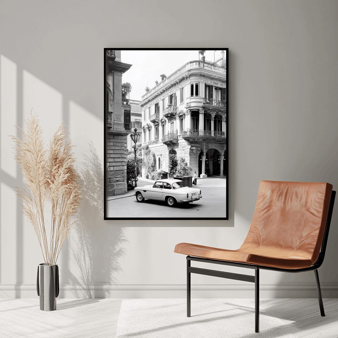 Italy Wall Art Black And White Italian Print Italian Landscape Print Mediterranean Travel Art Historic Italy Poster Architecture Photo - Image 3