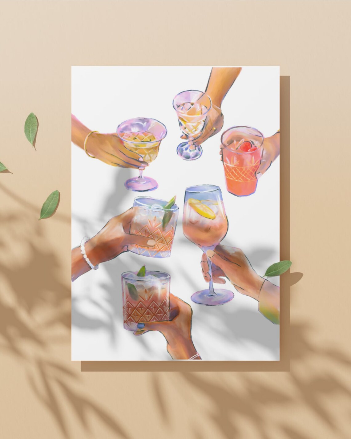 Christmas Cheers Bar Cart Retro Kitchen Art Print - Image 3