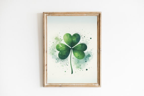 Shamrock Print, Watercolor Boho St Patrick's Day Art Print