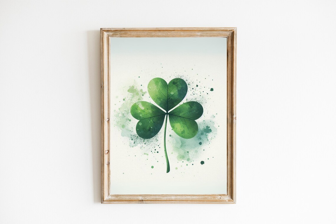 Shamrock Print, Watercolor Boho St Patrick's Day Art Print