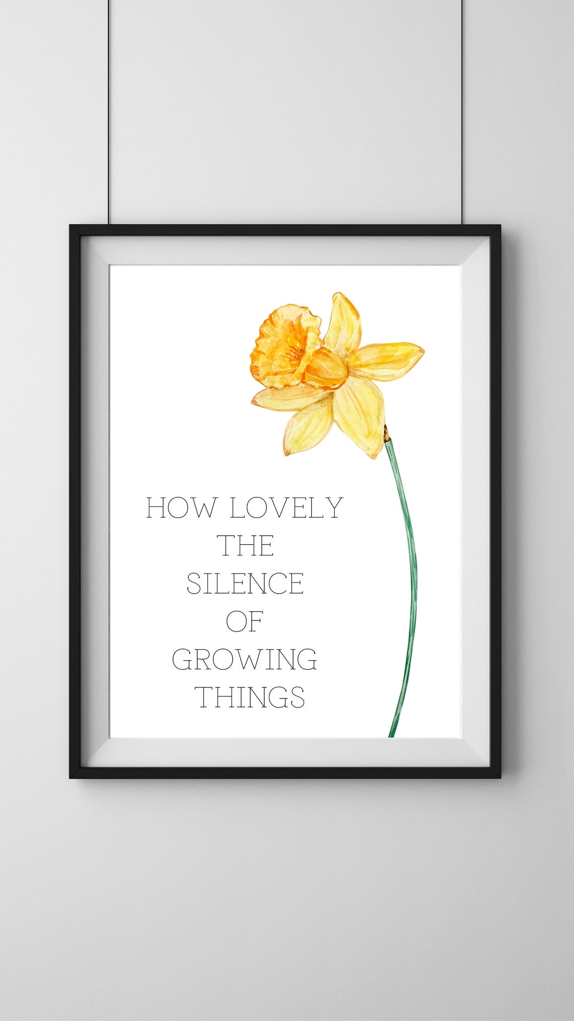 How Lovely the Silence of Growing Things Daffodil Flower Poster - Image 2