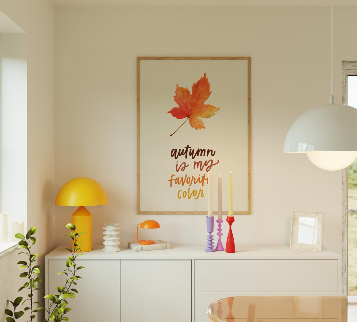 Autumn Print Cute Fall Prints Fall Gallery Wall Art Autumn Wall Art - Image 2